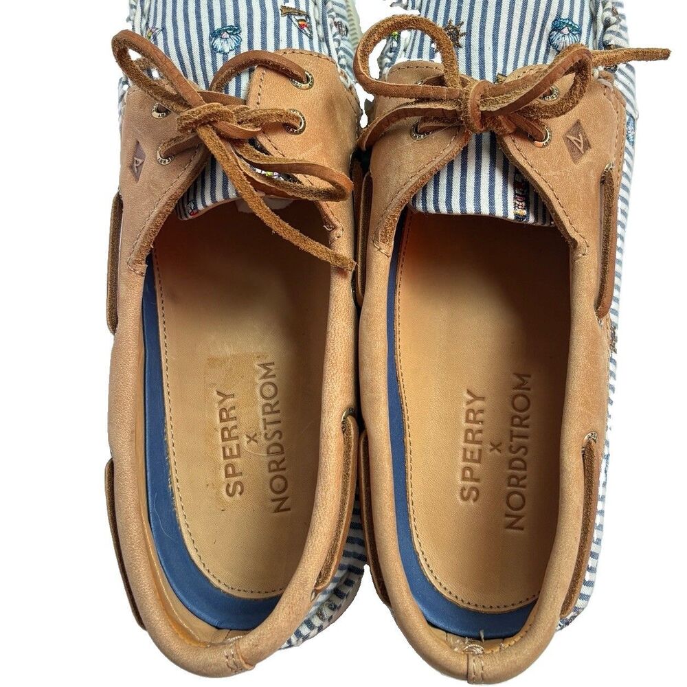 Sperry x Nordstrom Size 8.5 Women's Original Boat Shoes Nautical Top Siders - Picture 4 of 16